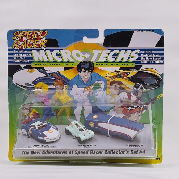 Speed Racer Micro Techs Set #4 Mach 5 Mobile 5 Cab Mobile 5 Trailer NEW - Picture 1 of 12